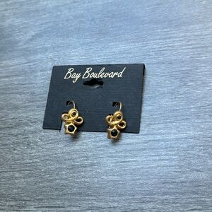 Bay Boulevard Vintage Hinge Back Earrings Gold Tone Stars